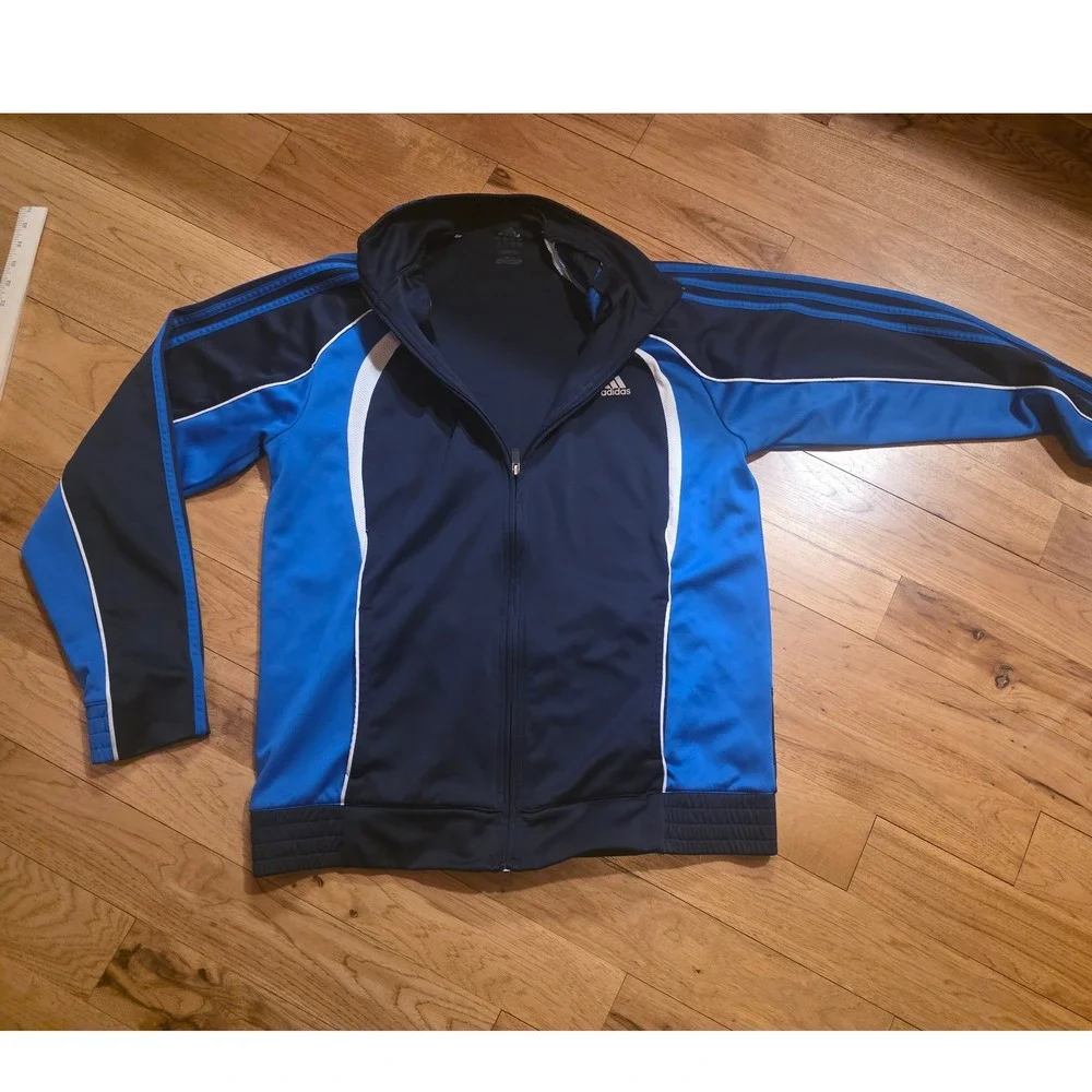 Adidas Mens Tracksuit Navy‎ Blue Royal Full Zip Jacket Pants Set E77355 Large